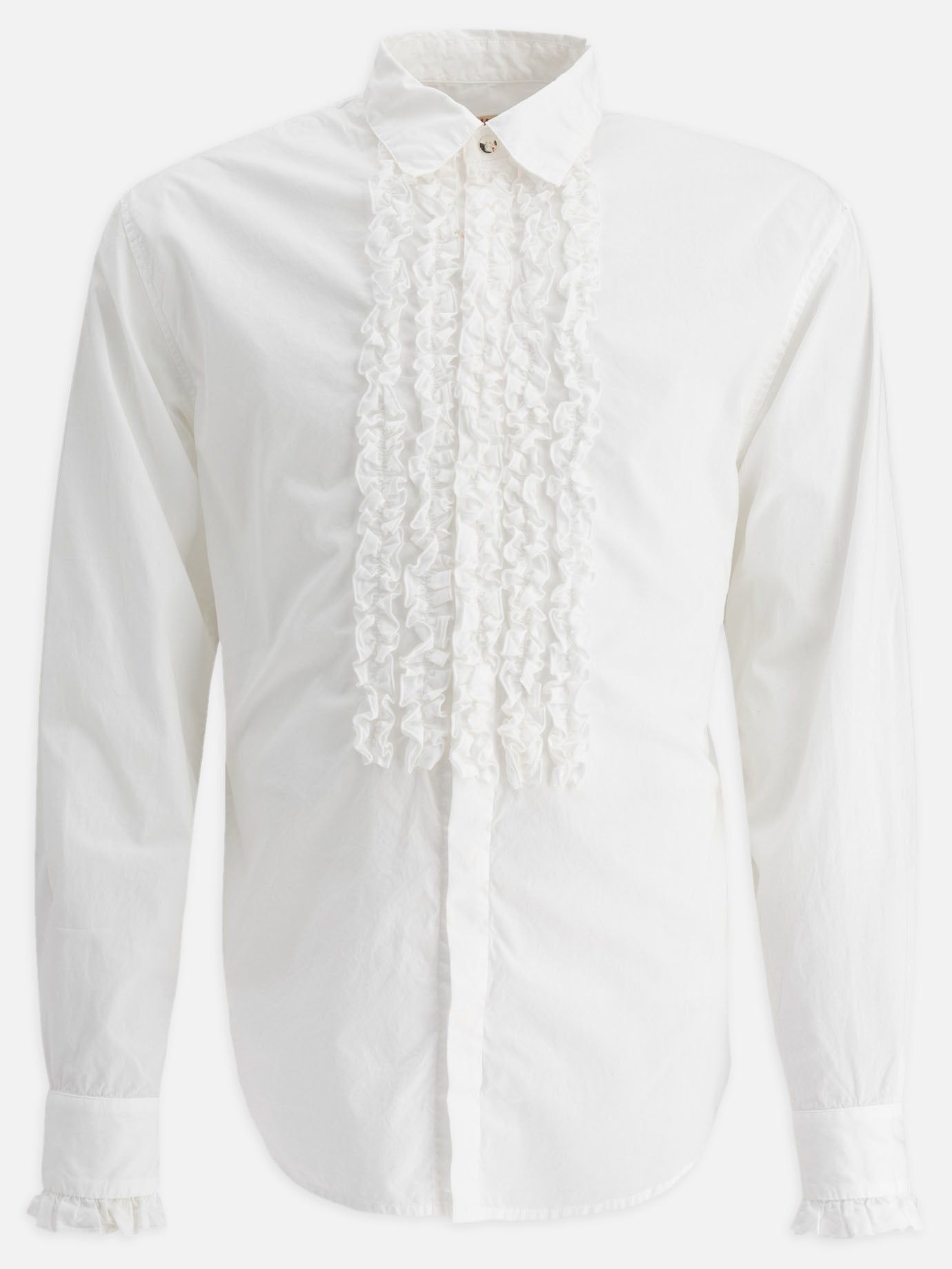 KAPITAL "Broad Frill" shirt White