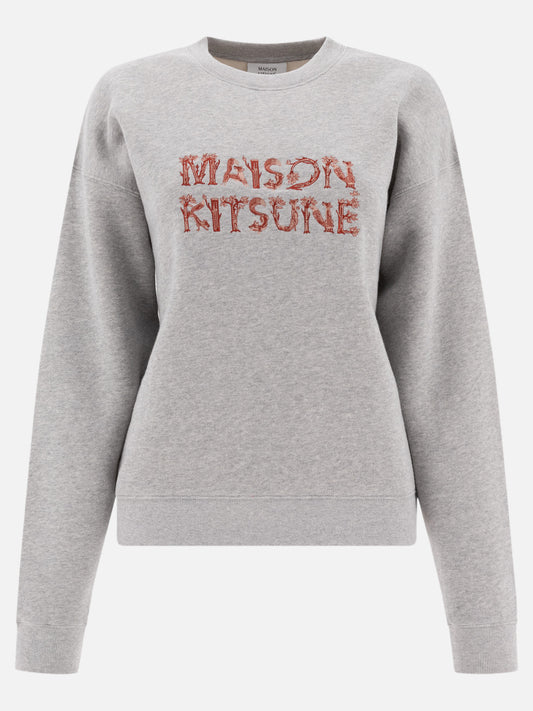 Maison Kitsuné "Woodland Alphabet" sweatshirt Grey