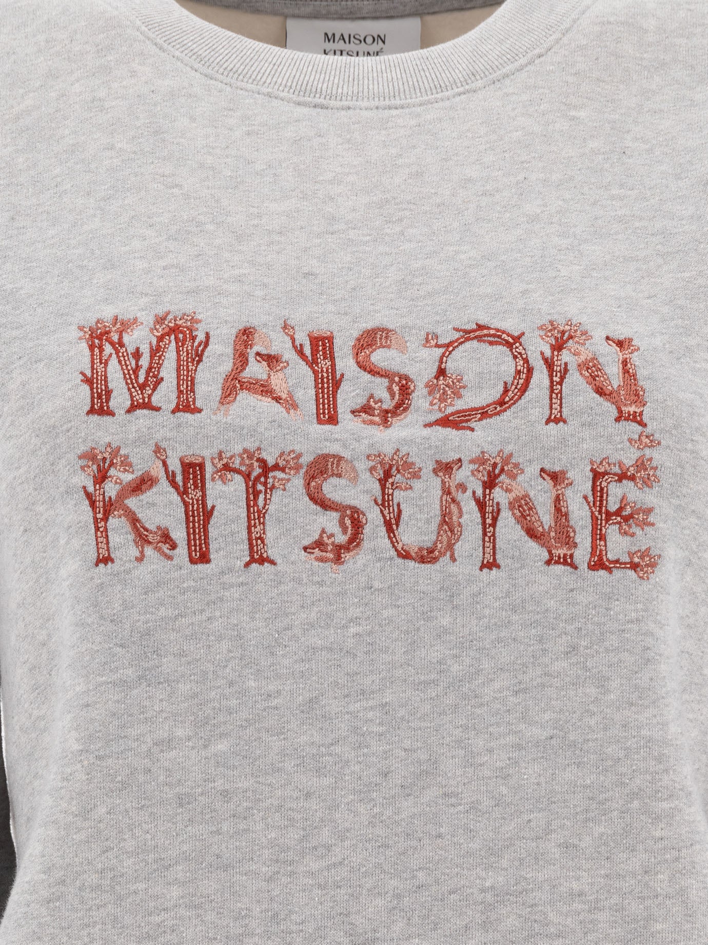 Maison Kitsuné "Woodland Alphabet" sweatshirt Grey