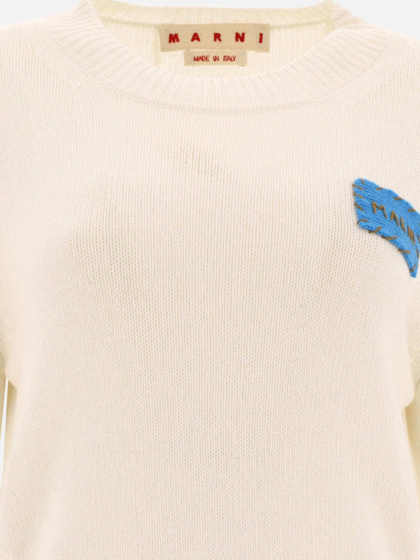 Marni Cashmere sweater with patch White