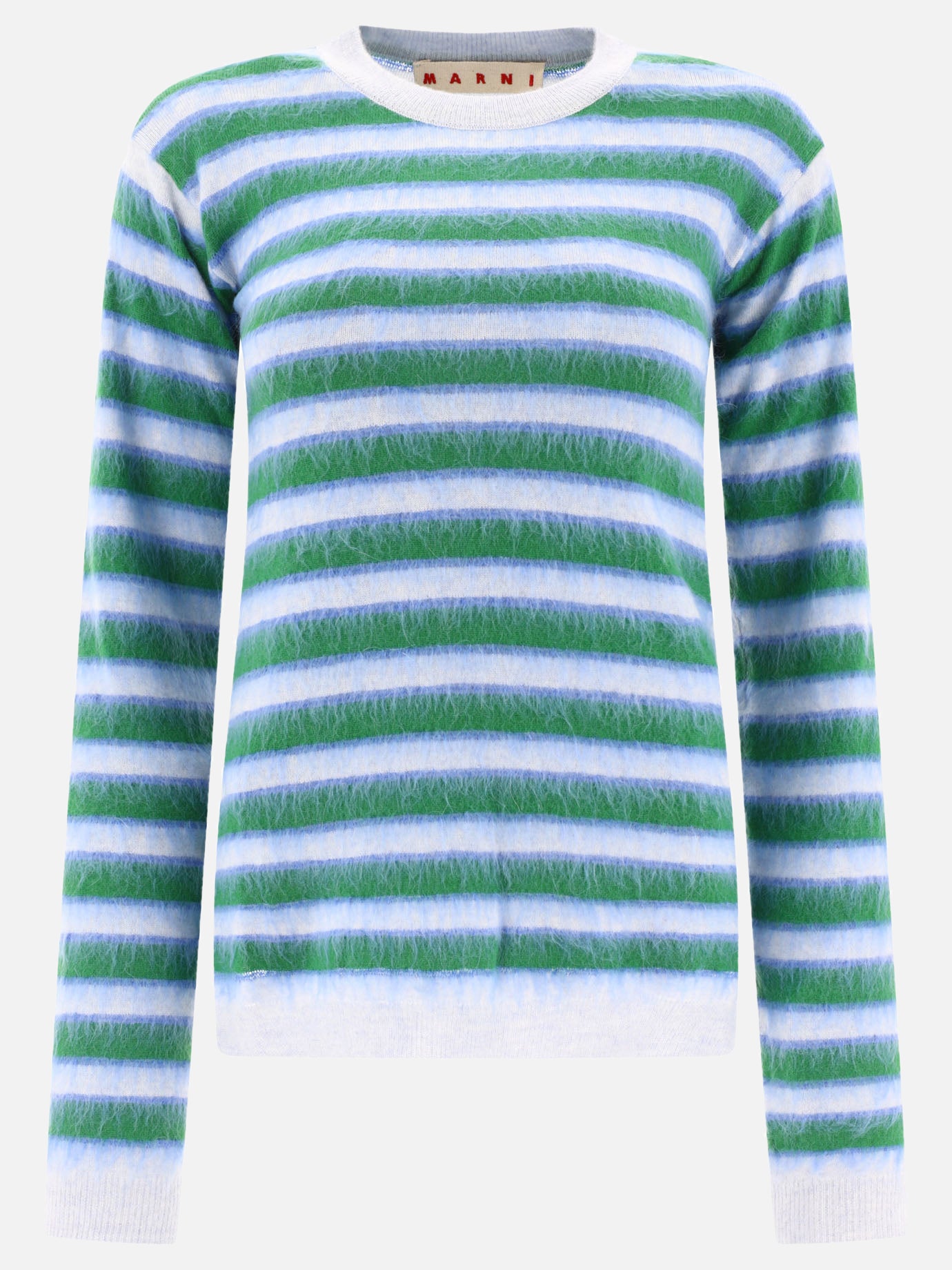 Marni Striped mohair sweater Light blue