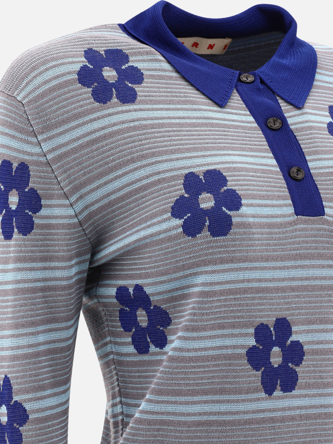 "Striped Flowers" polo shirt