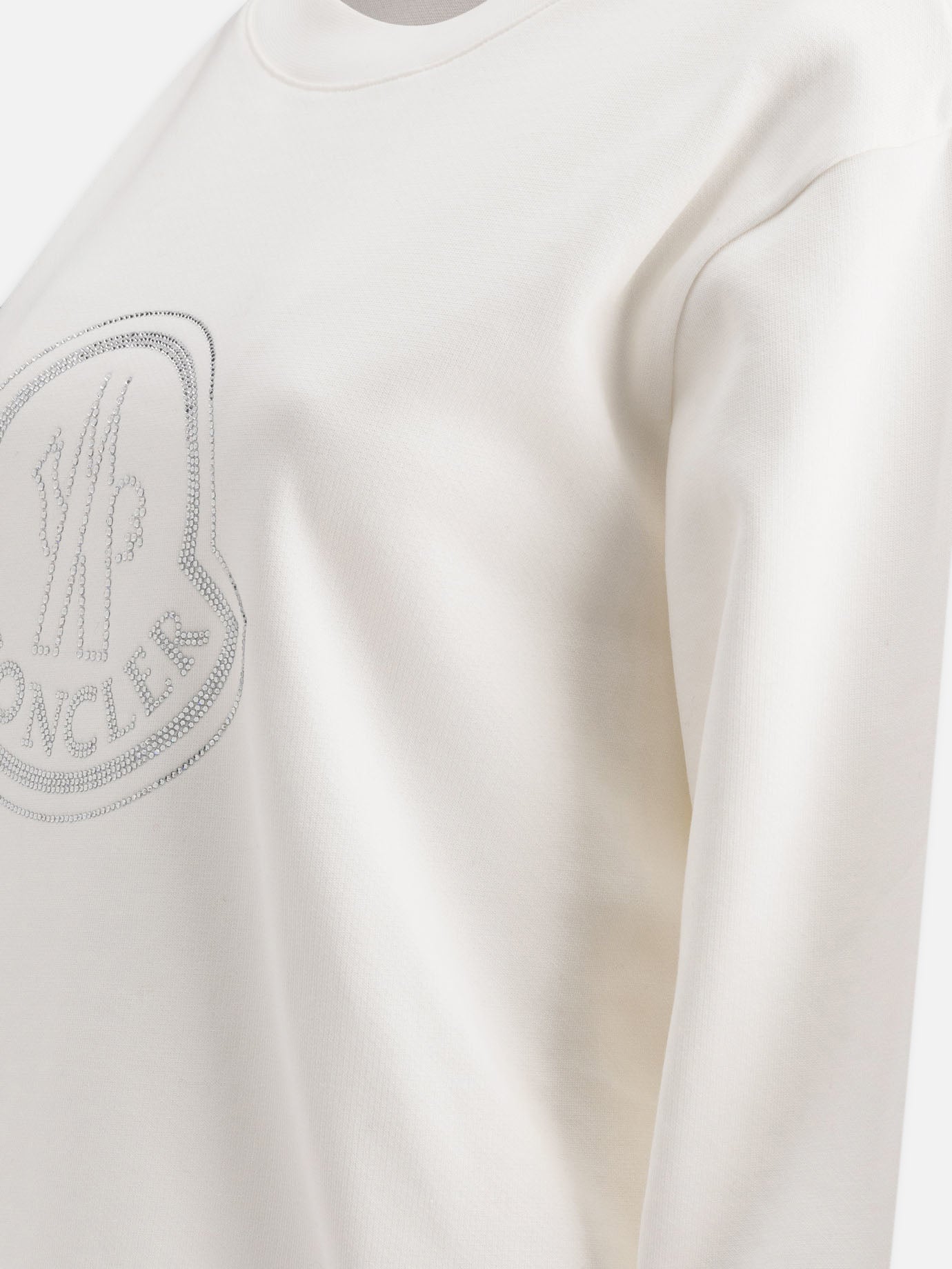 Moncler Logo sweatshirt with crystals White