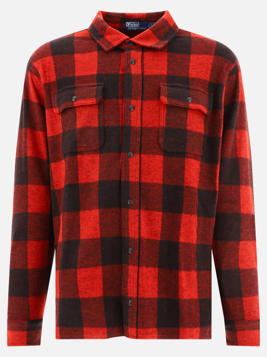 Polo Ralph Lauren Classic-fit plaid knit flannel workshirt Red