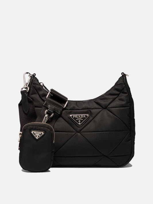 Shoulder bag in quilted Re-Nylon