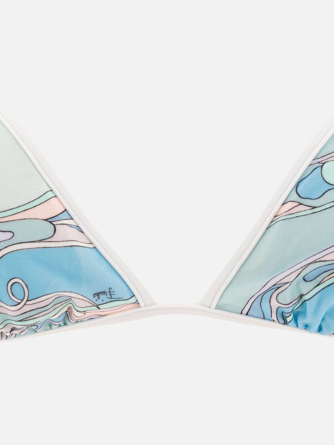 Pucci Orchidee-print bikini top Light blue