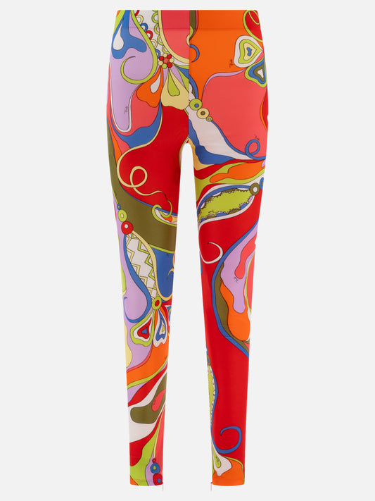 Pucci Orchidee-print leggings Green