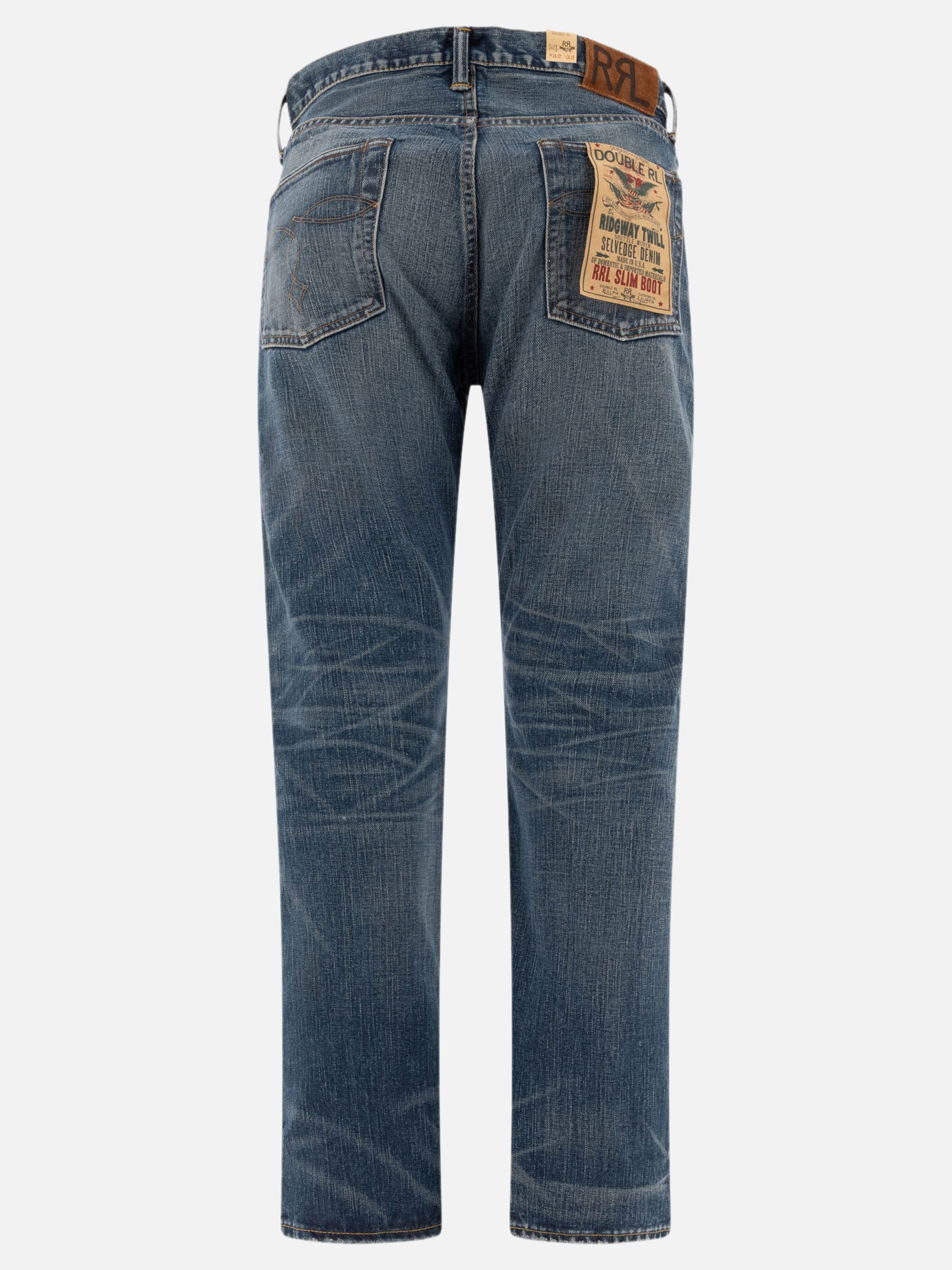 RRL by Ralph Lauren "Sutton" repaired selvedge jeans Blue