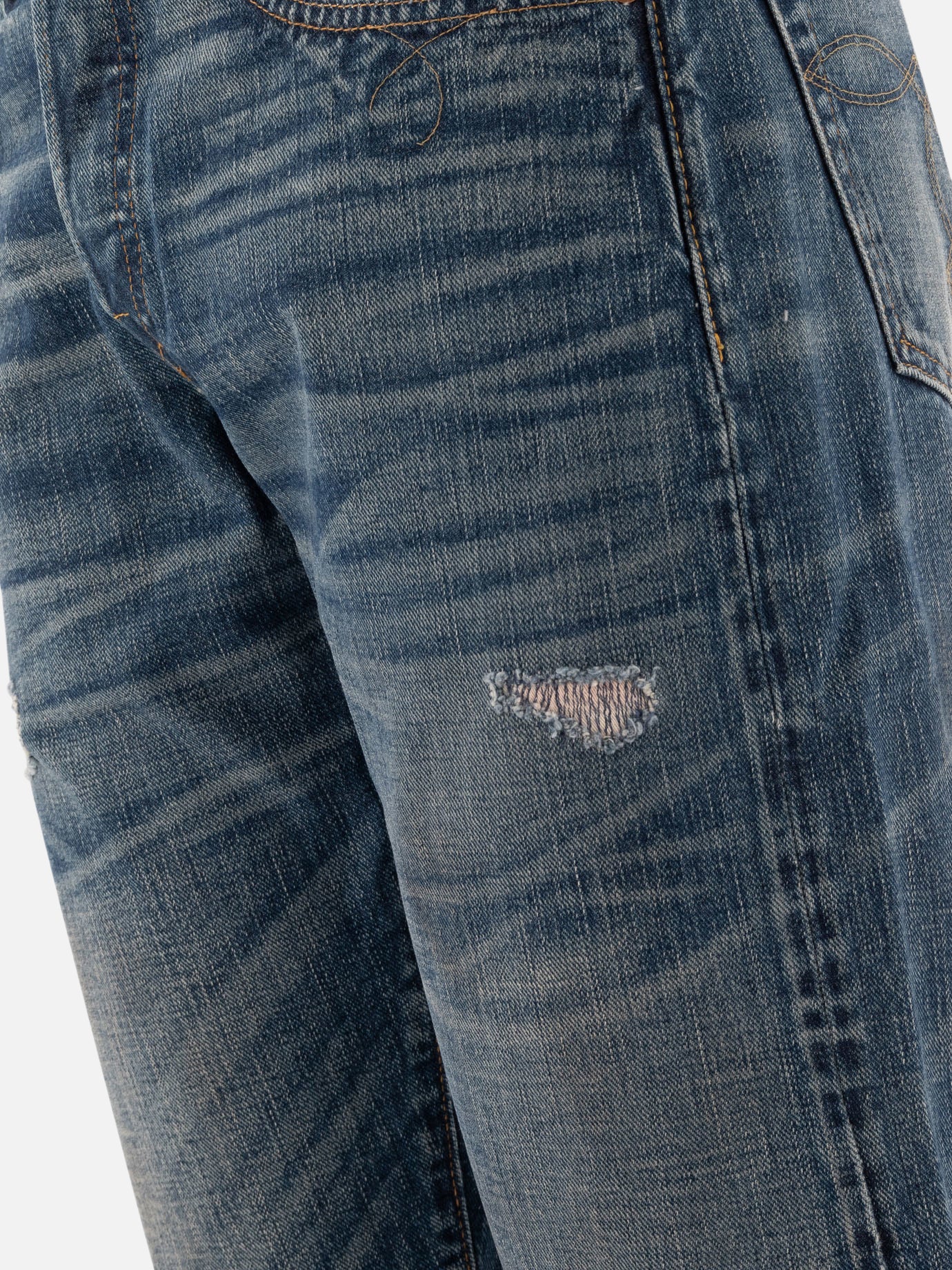 RRL by Ralph Lauren "Sutton" repaired selvedge jeans Blue