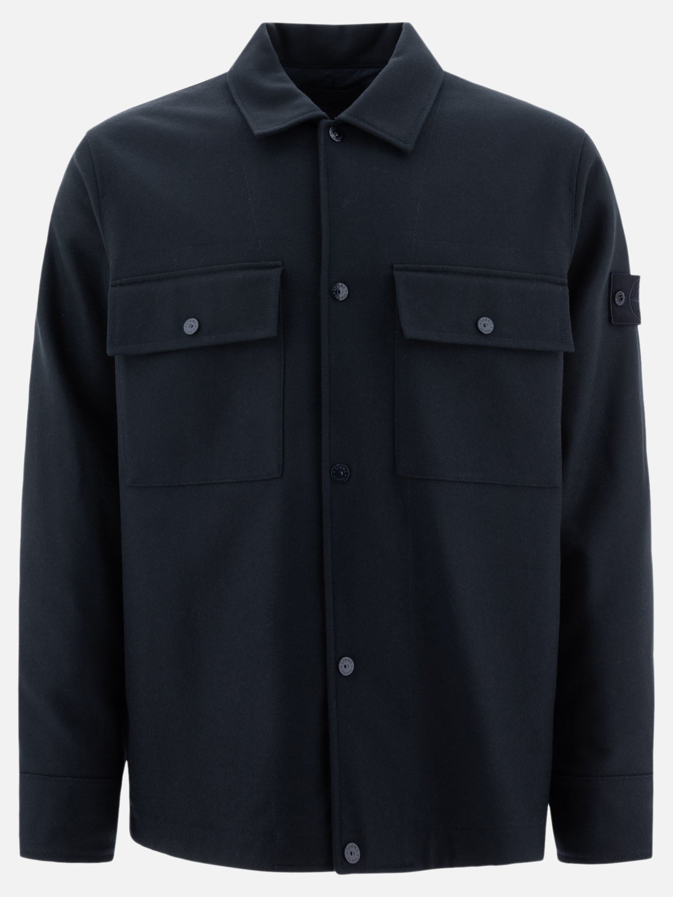 Giacche overshirt Solid colour  Blu - Stone Island Uomo | PDP | VIETTI Online Store | thumbnail