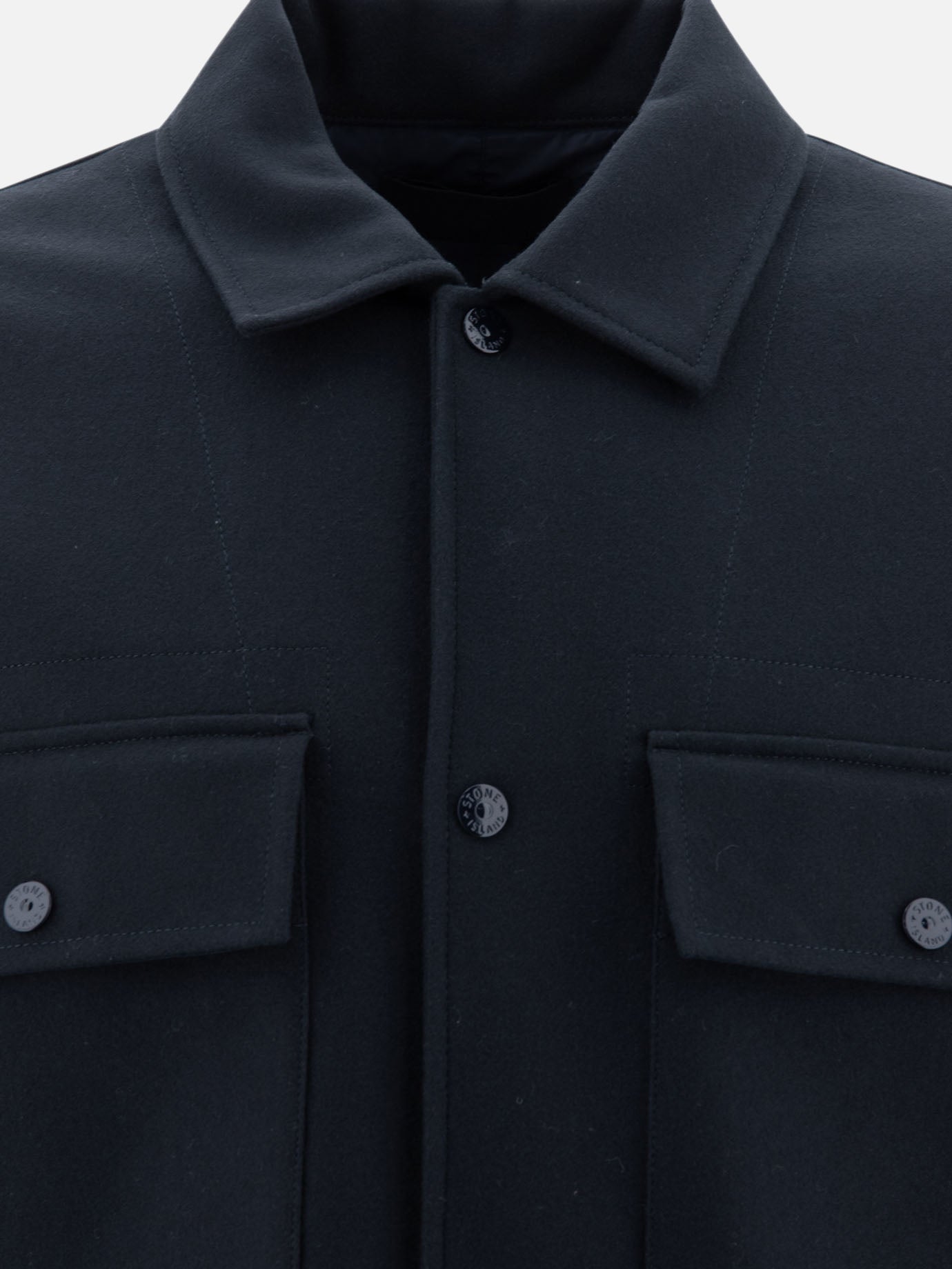Giacche overshirt Solid colour  Blu - Stone Island Uomo | PDP | VIETTI Online Store | thumbnail_3