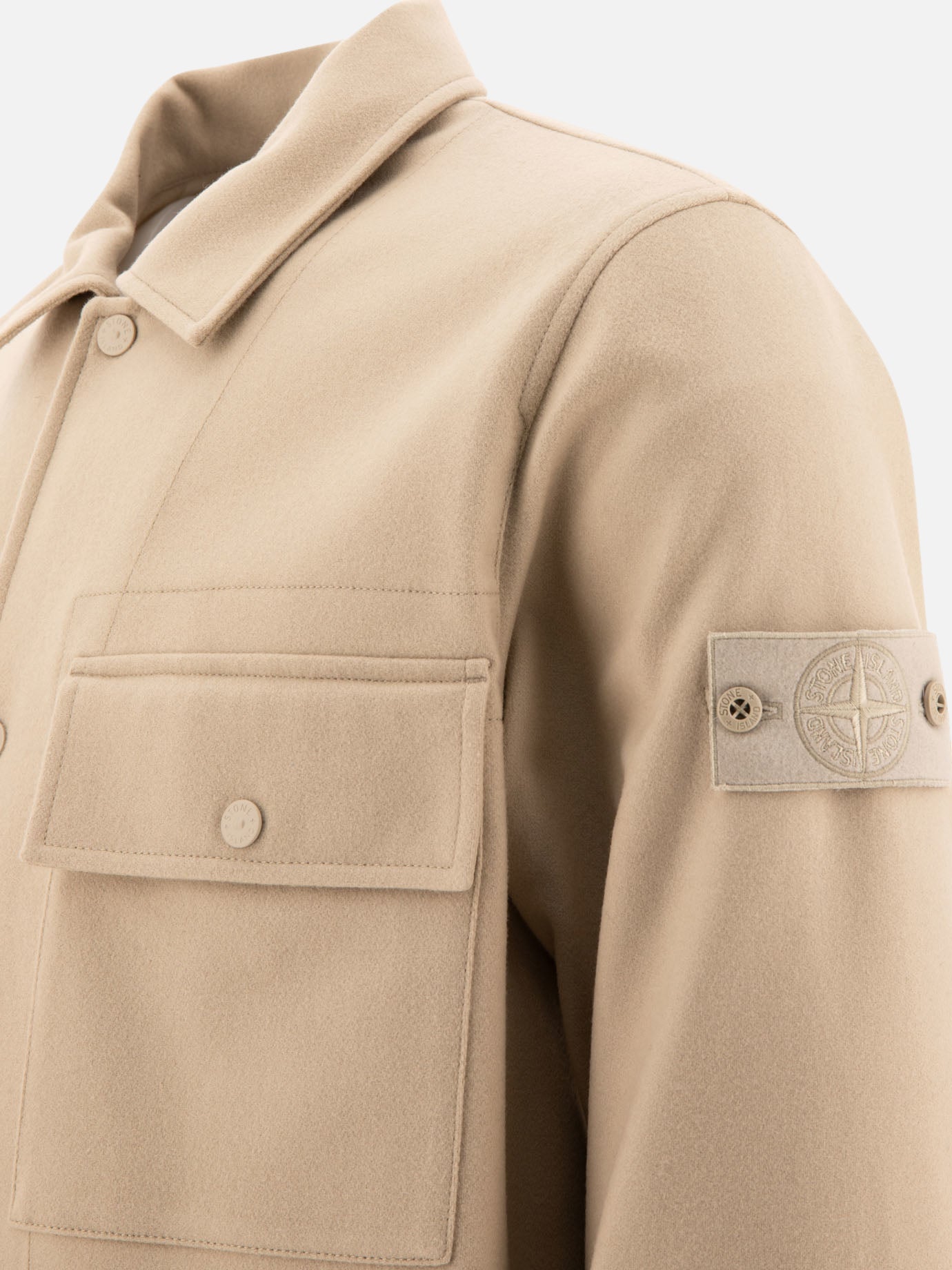 Giacche overshirt Solid colour  Beige - Stone Island Uomo | PDP | VIETTI Online Store | thumbnail_4