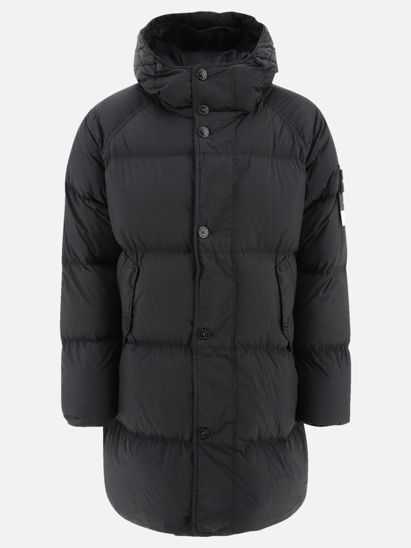 Piumini lunghi Solid colour  Nero - Stone Island Uomo | PDP | VIETTI Online Store | thumbnail