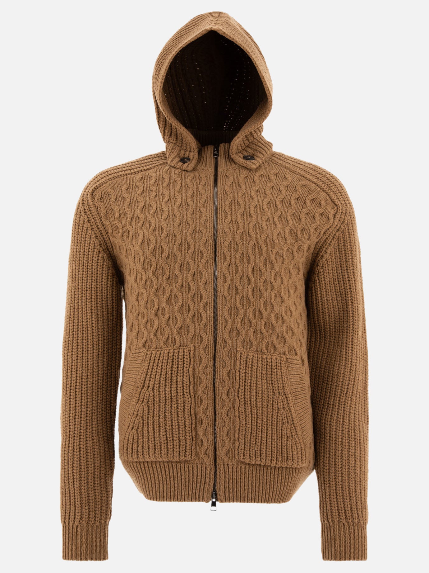 Tagliatore &quot;Aspen&quot; hooded sweater with zipper 19440875_48 Brown thumbnail_1