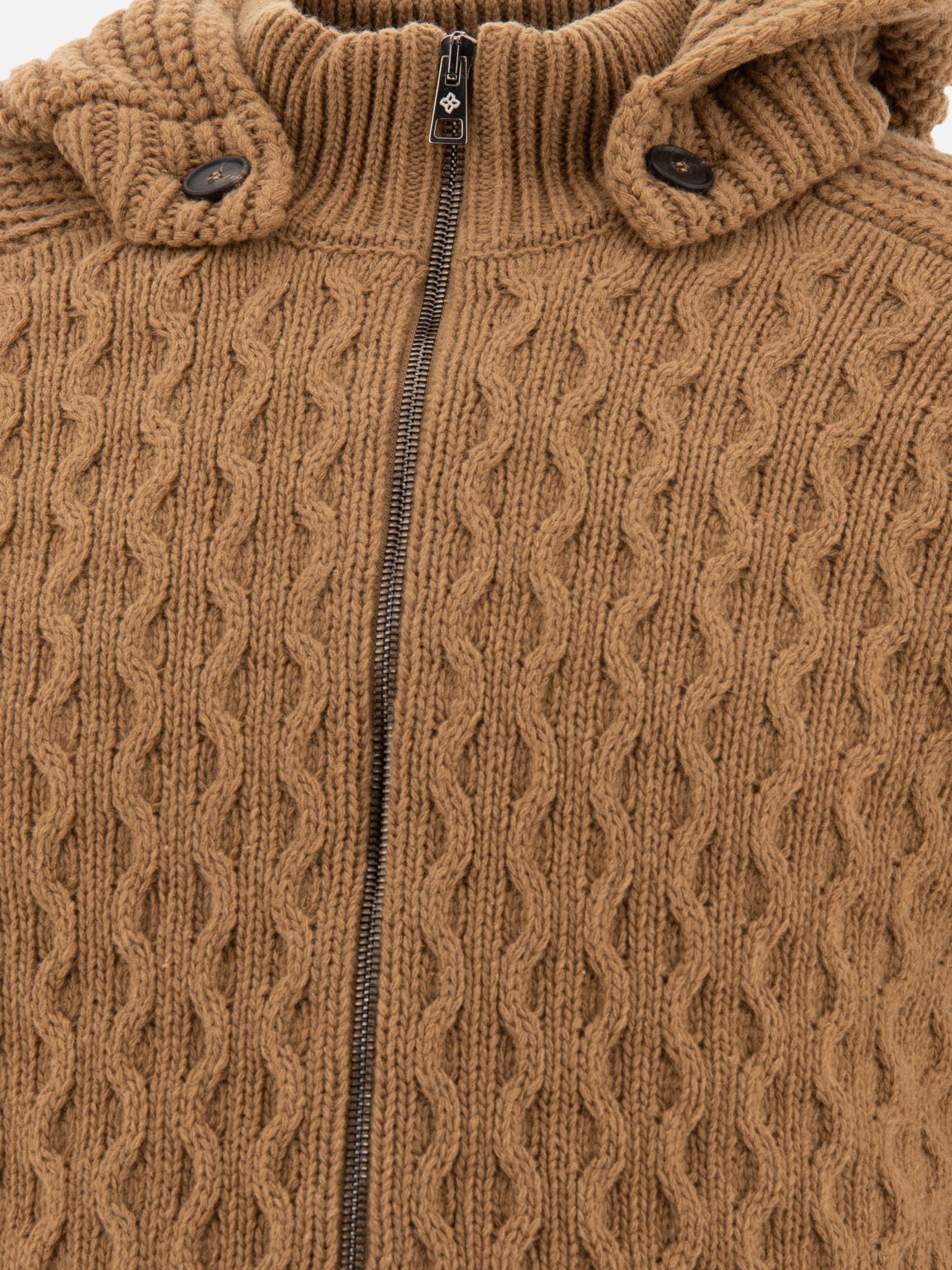 Tagliatore &quot;Aspen&quot; hooded sweater with zipper 19440875_48 Brown thumbnail_3