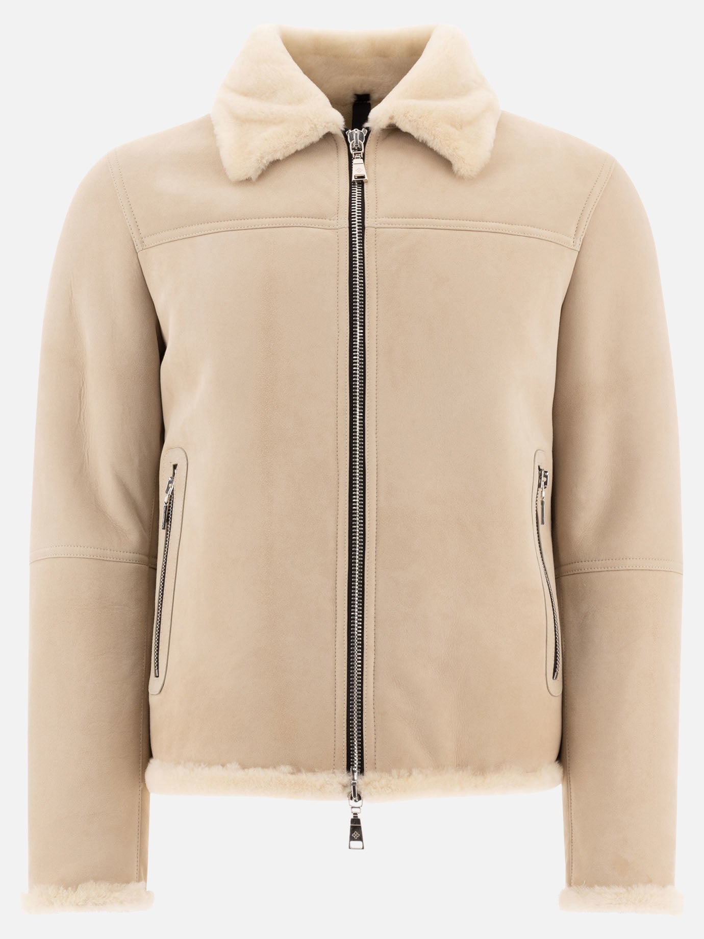 Giacche shearling Solid colour  Beige - Tagliatore Uomo | PDP | VIETTI Online Store | thumbnail