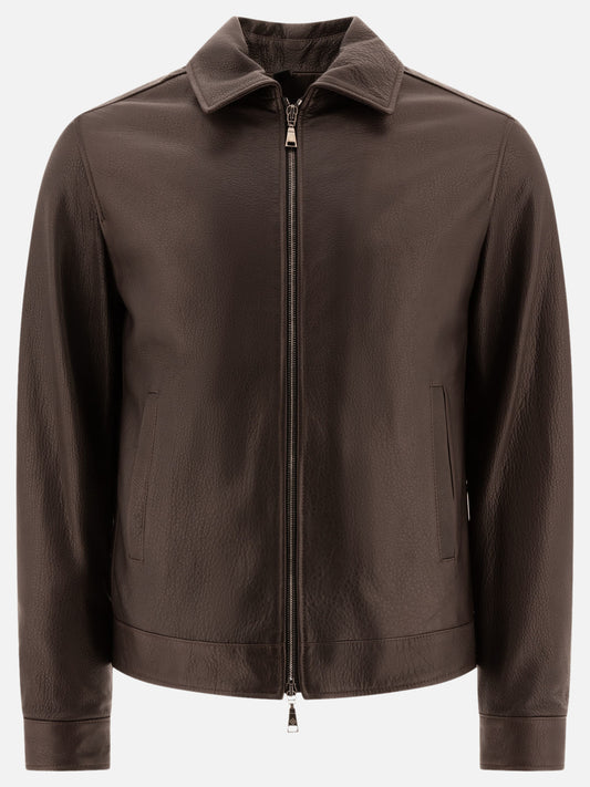 Giacche in pelle Solid colour  Marrone - Tagliatore Uomo | PLP | VIETTI Online Store 
