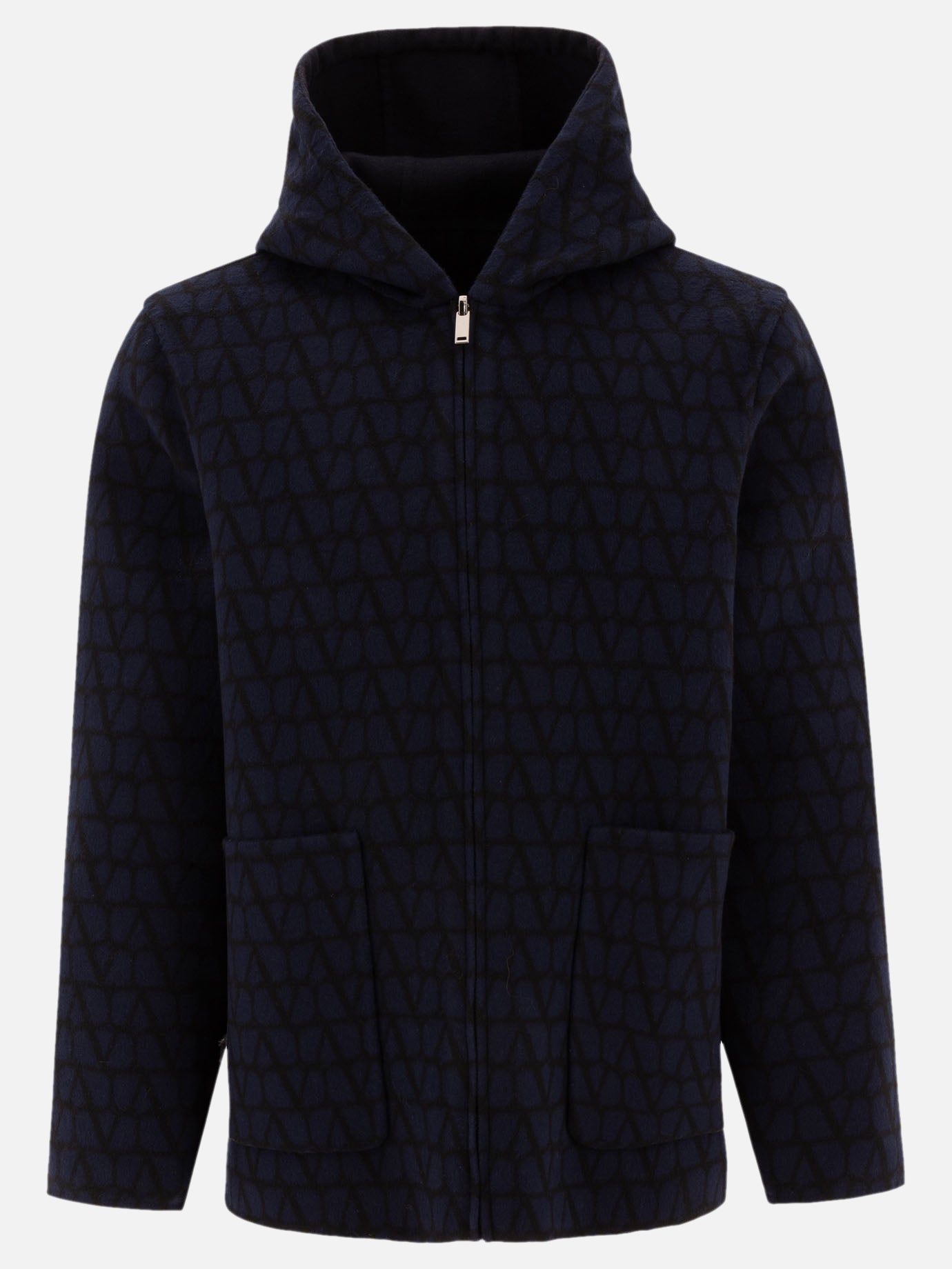 Valentino Reversible hoodie-style coat Blue