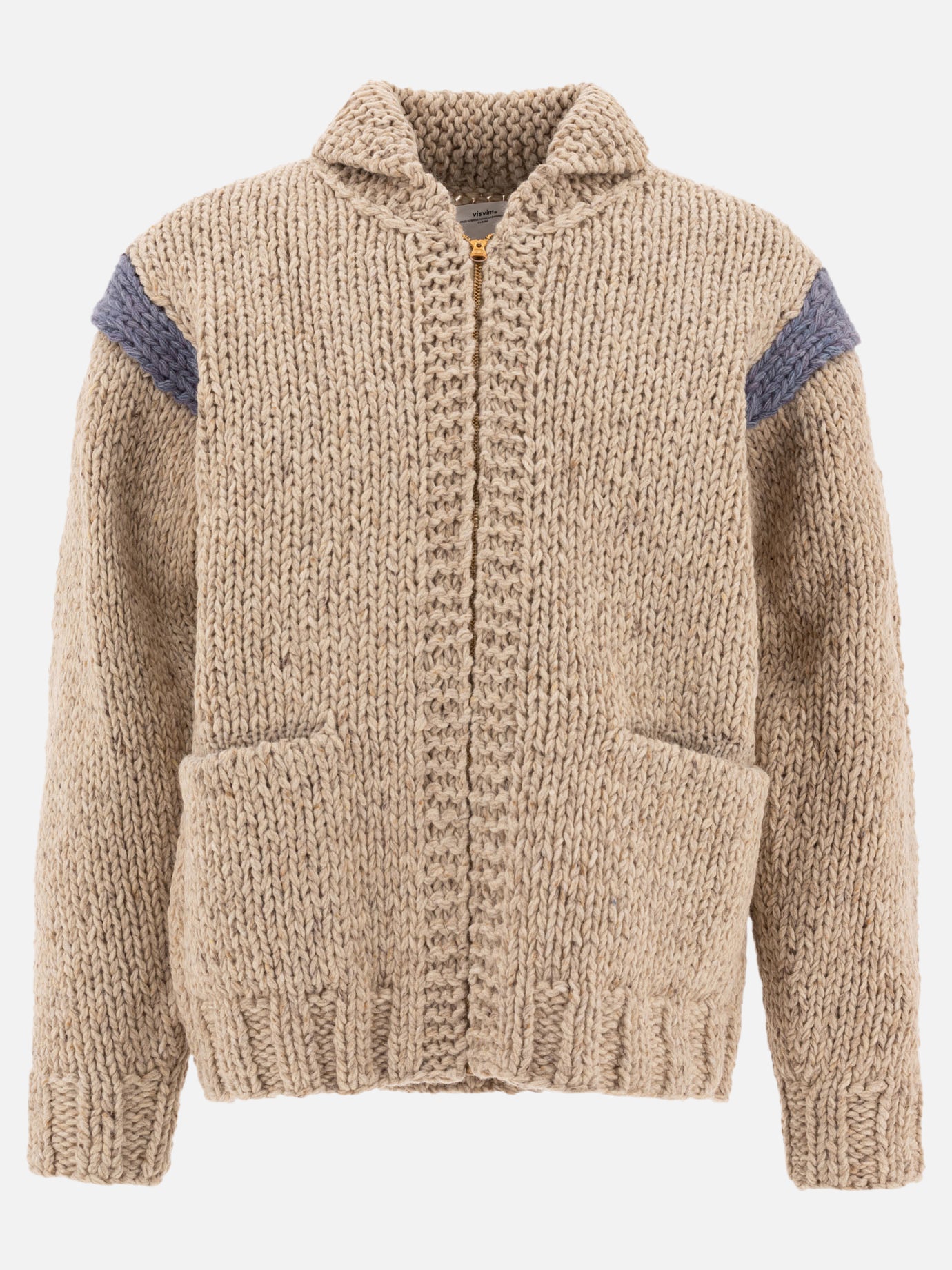 Zipped sweaters Textured knit  Beige - Visvim Men | PDP | VIETTI Online Store | thumbnail