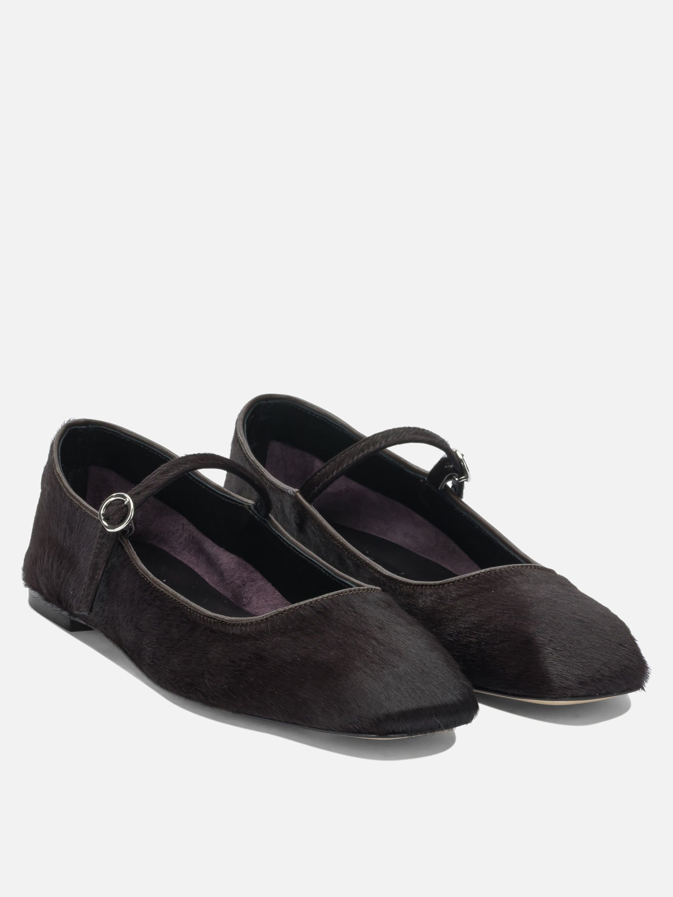 Mary Jane ballet flats 100% ponyhair on calf leather - 100% leather  Brown - Aeyde Women | PDP | VIETTI Online Store | thumbnail_2