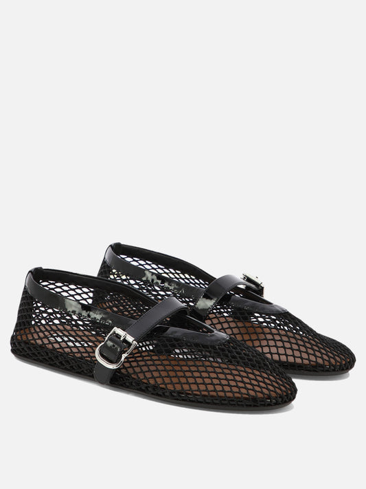 Mary Jane ballet flats 90% polyamide 10% calf leather - 100% rubber  Black - Alaïa Women | PDP | VIETTI Online Store | 2
