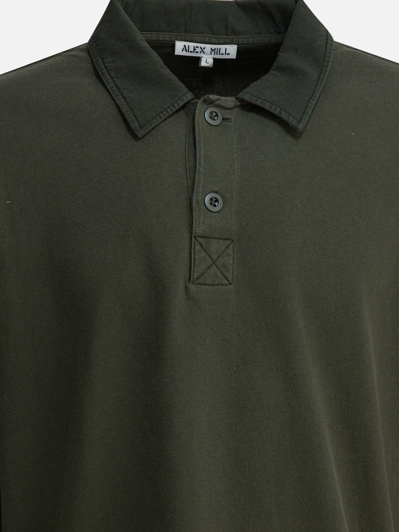 Polo con bottoni Solid colour  Verde - Alex Mill Uomo | PDP | VIETTI Online Store | Zoom-Modal_3
