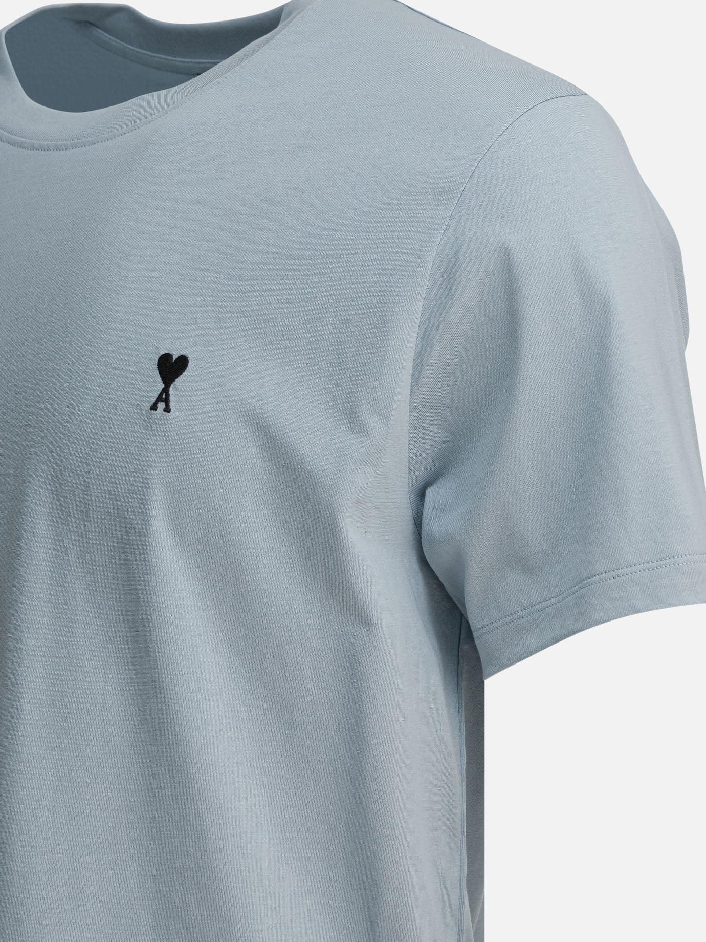 Crewneck t-shirts Logo  Light blue - Ami Paris Men | PDP | VIETTI Online Store | thumbnail_4