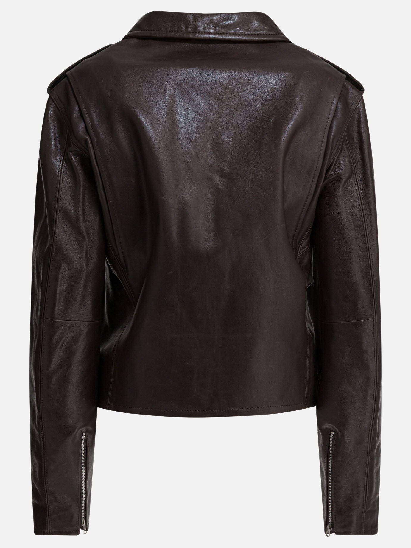 Leather jackets Solid colour  Brown - Auralee Men | PDP | VIETTI Online Store | thumbnail_2
