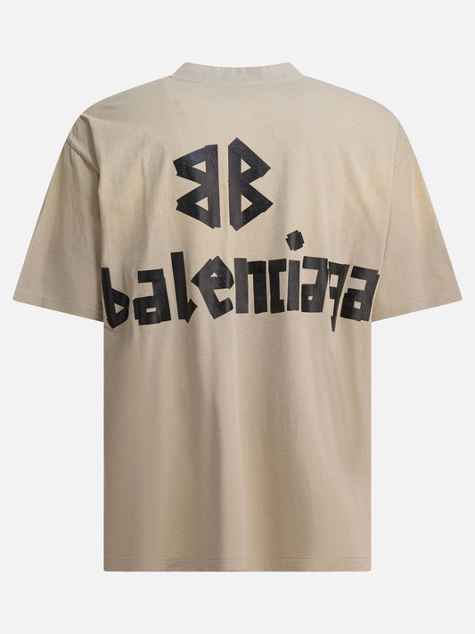 T-shirt girocollo Logo  Beige - Balenciaga Uomo | VIETTI Online Store | 2
