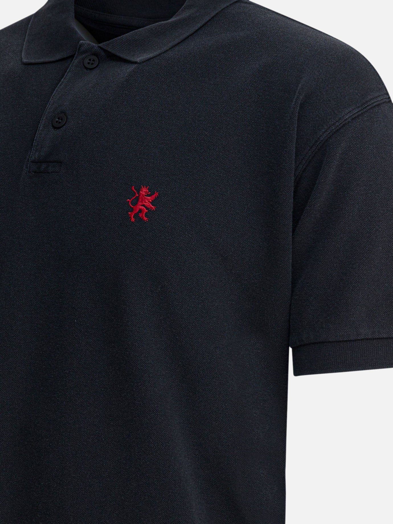Polo con bottoni Solid colour  Nero - Balenciaga Uomo | PDP | VIETTI Online Store | thumbnail_4