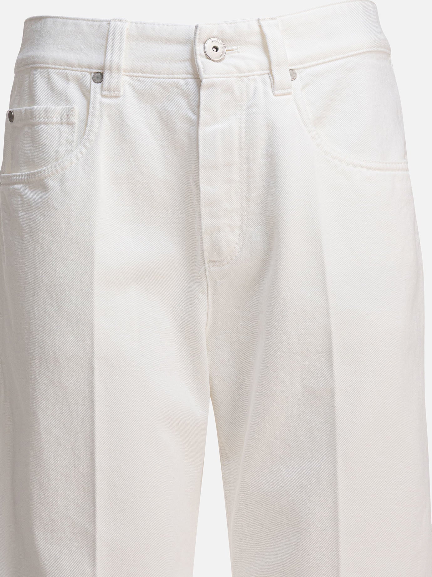 Straight-leg jeans Solid colour  White - Brunello Cucinelli Women | PDP | VIETTI Online Store | thumbnail_3