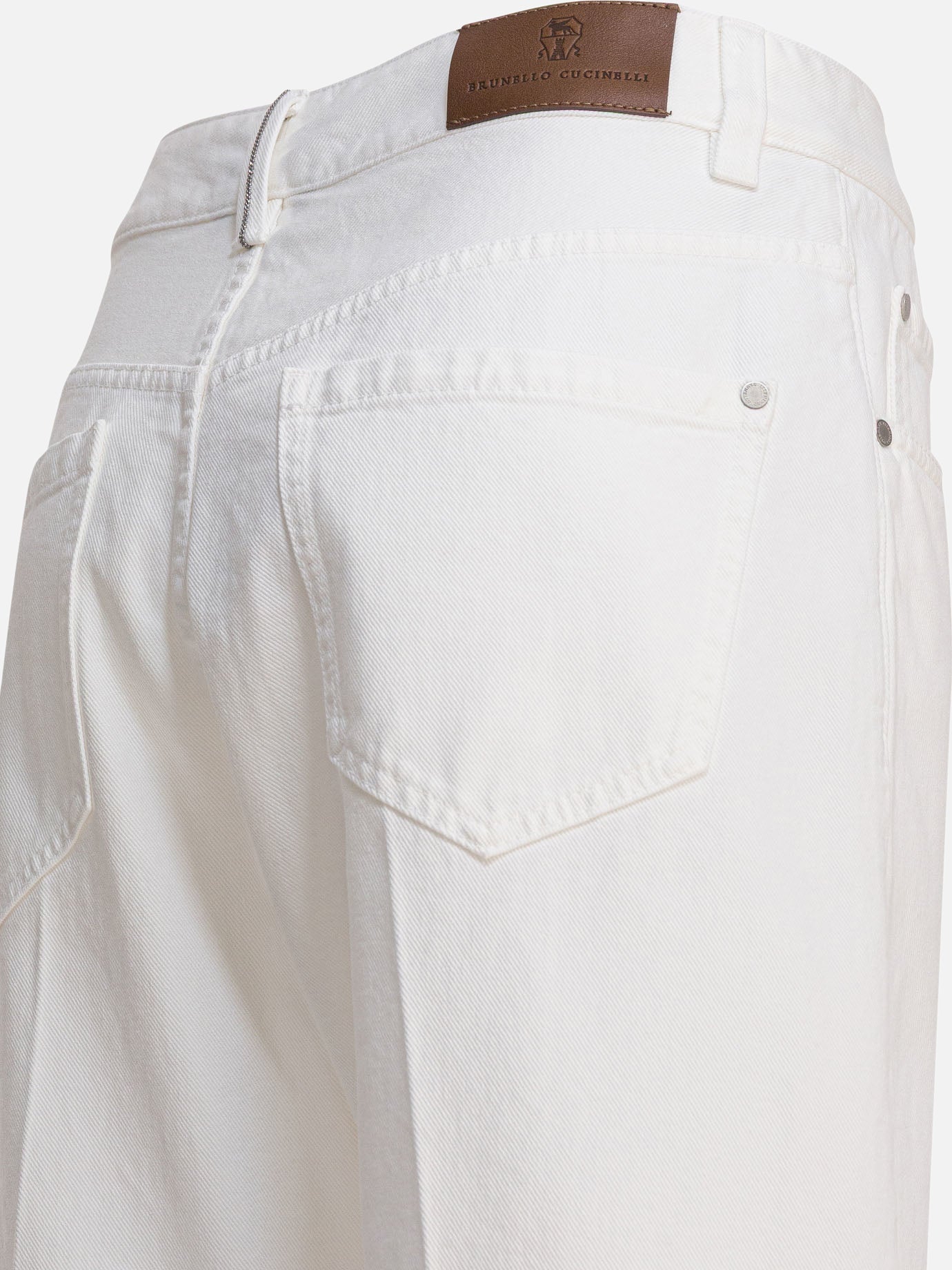 Straight-leg jeans Solid colour  White - Brunello Cucinelli Women | PDP | VIETTI Online Store | Zoom-Modal_4
