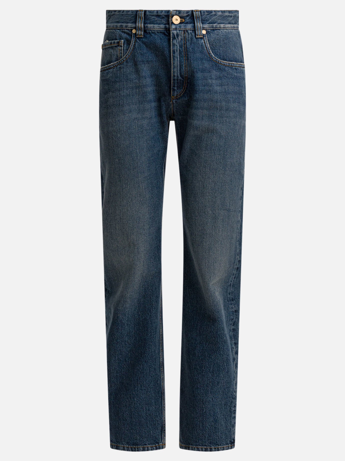 Straight-leg jeans Solid colour  Blue - Brunello Cucinelli Women | PDP | VIETTI Online Store | Zoom-Modal
