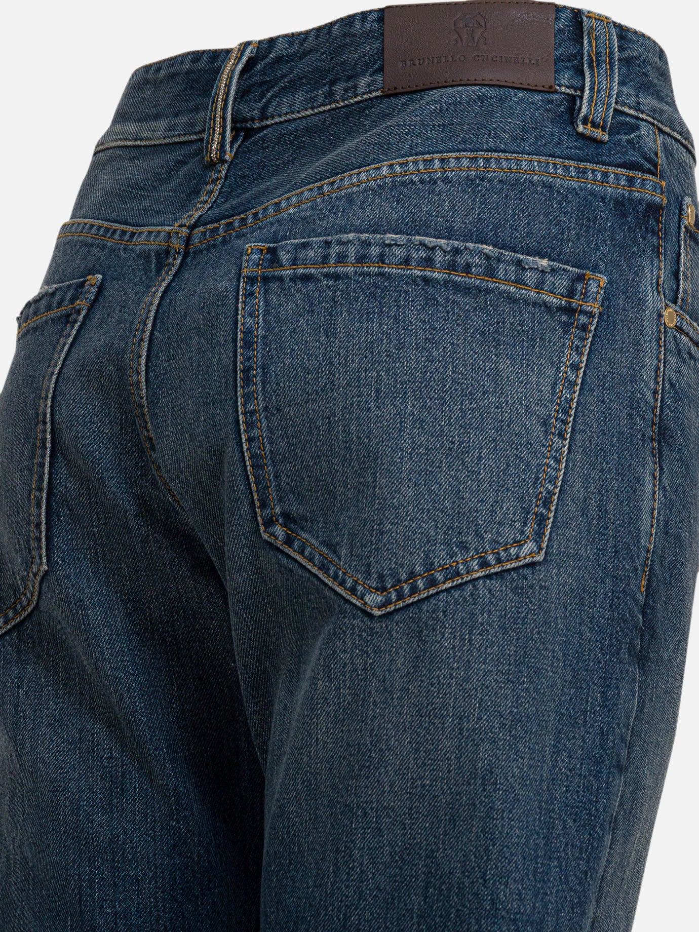 Straight-leg jeans Solid colour  Blue - Brunello Cucinelli Women | PDP | VIETTI Online Store | thumbnail_4