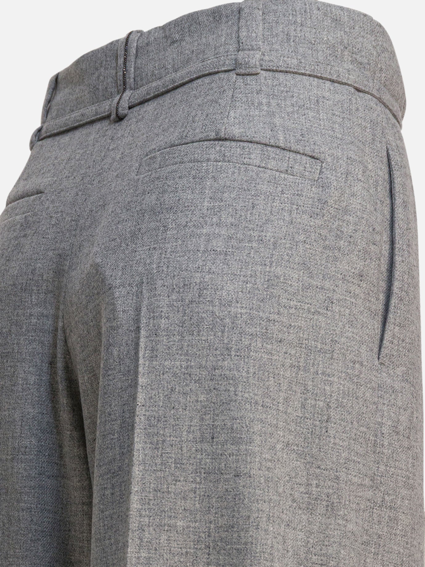 Leisure trousers Solid colour  Grey - Brunello Cucinelli Women | PDP | VIETTI Online Store | Zoom-Modal_4
