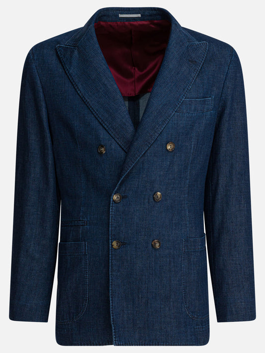 Blazers Solid colour  Blue - Brunello Cucinelli Men | PLP | VIETTI Online Store 
