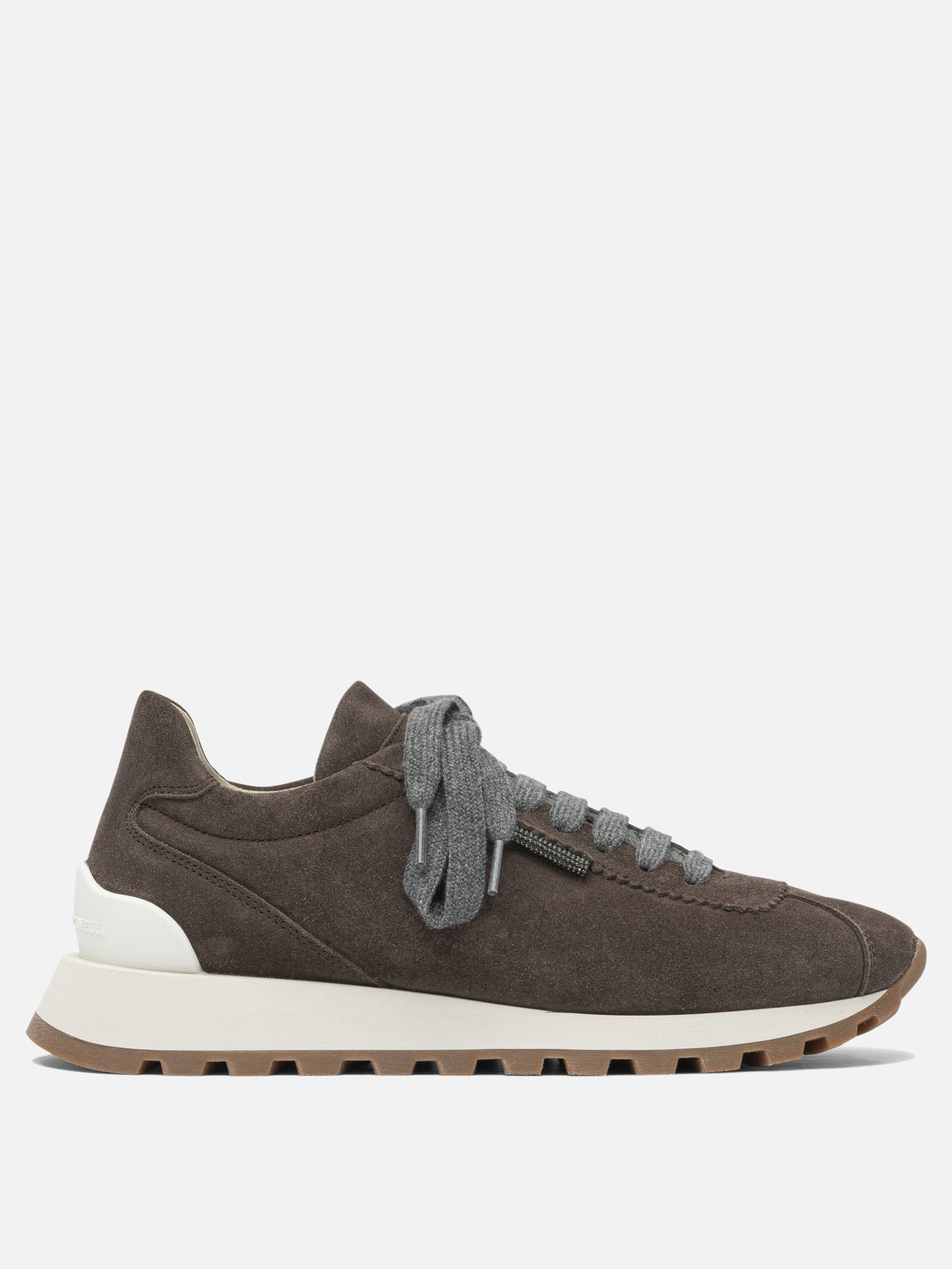 Sneaker basse 100% suede - 100% rubber  Marrone - Brunello Cucinelli Donna | PDP | VIETTI Online Store | Zoom-Modal
