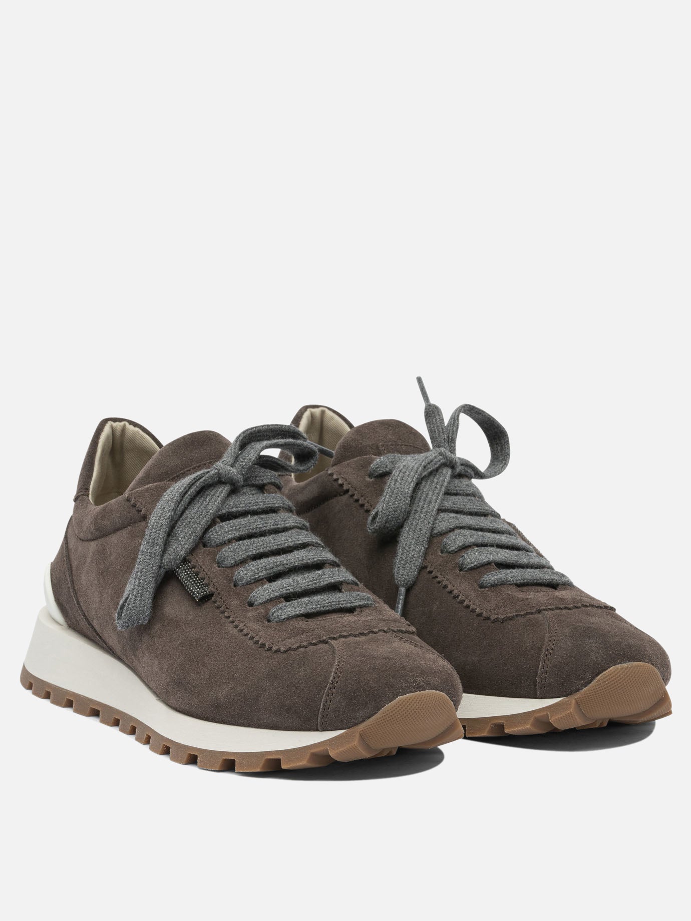 Sneaker basse 100% suede - 100% rubber  Marrone - Brunello Cucinelli Donna | PDP | VIETTI Online Store | Zoom-Modal_2
