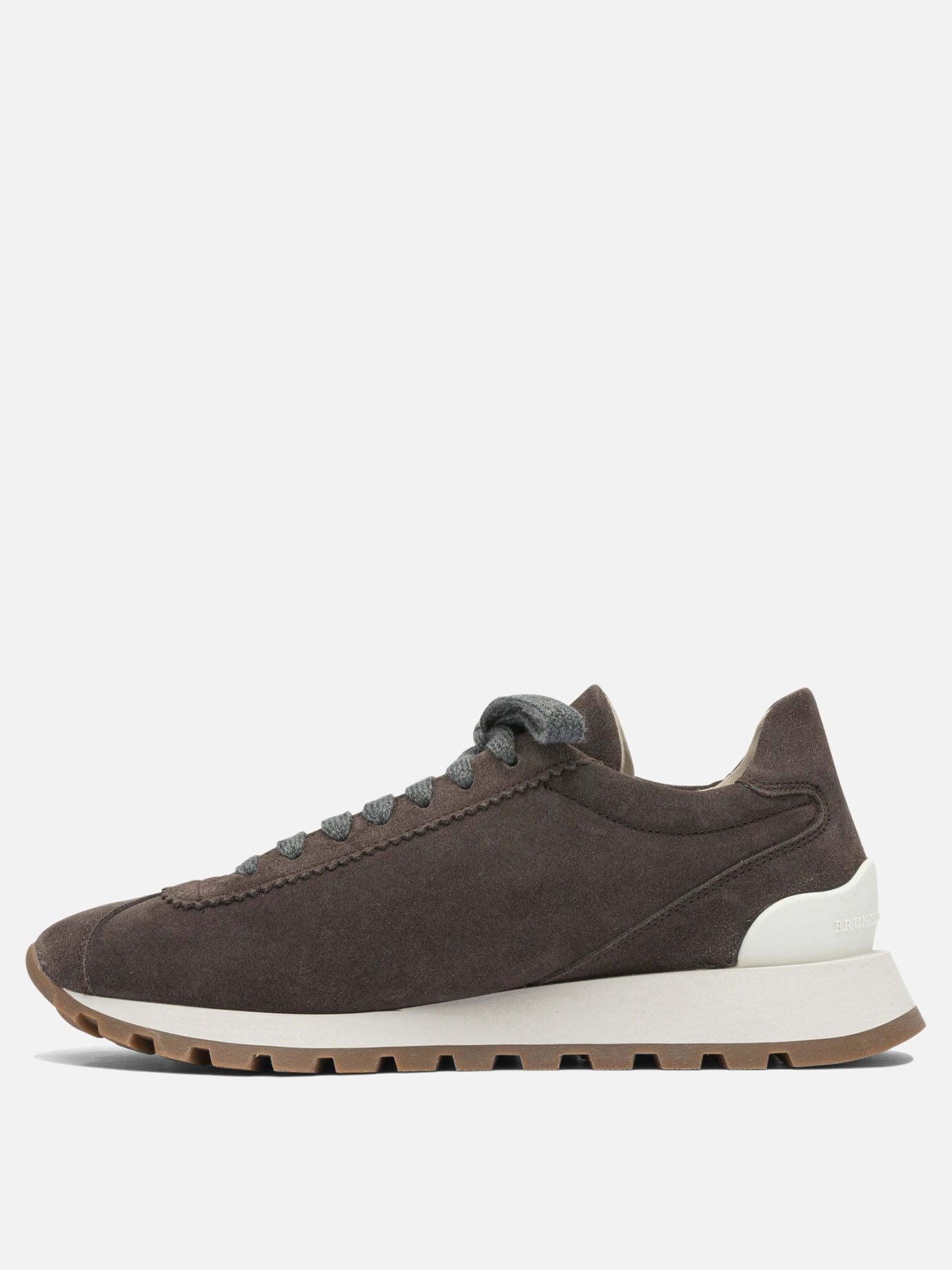 Sneaker basse 100% suede - 100% rubber  Marrone - Brunello Cucinelli Donna | PDP | VIETTI Online Store | thumbnail_3