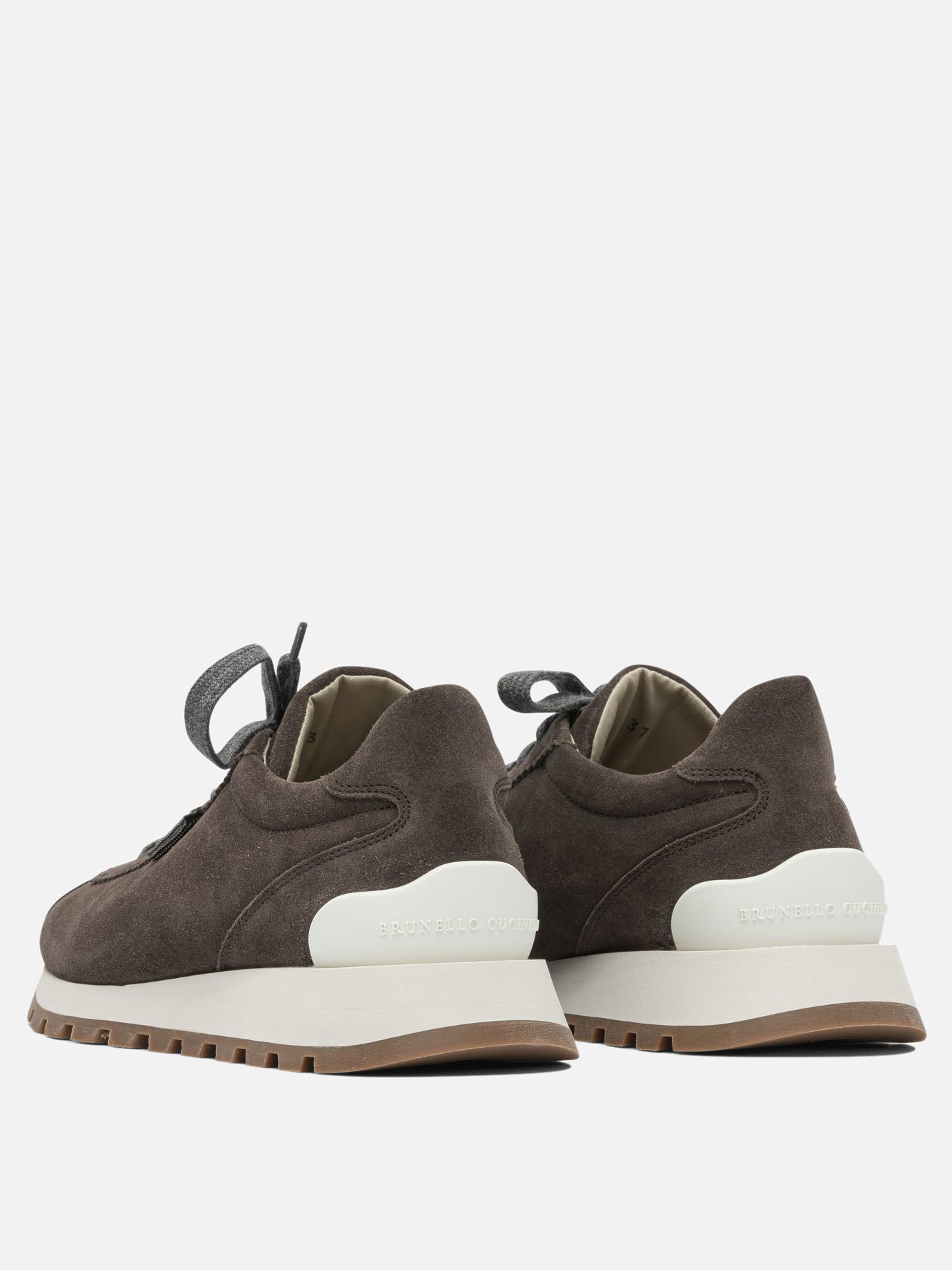 Sneaker basse 100% suede - 100% rubber  Marrone - Brunello Cucinelli Donna | PDP | VIETTI Online Store | thumbnail_4