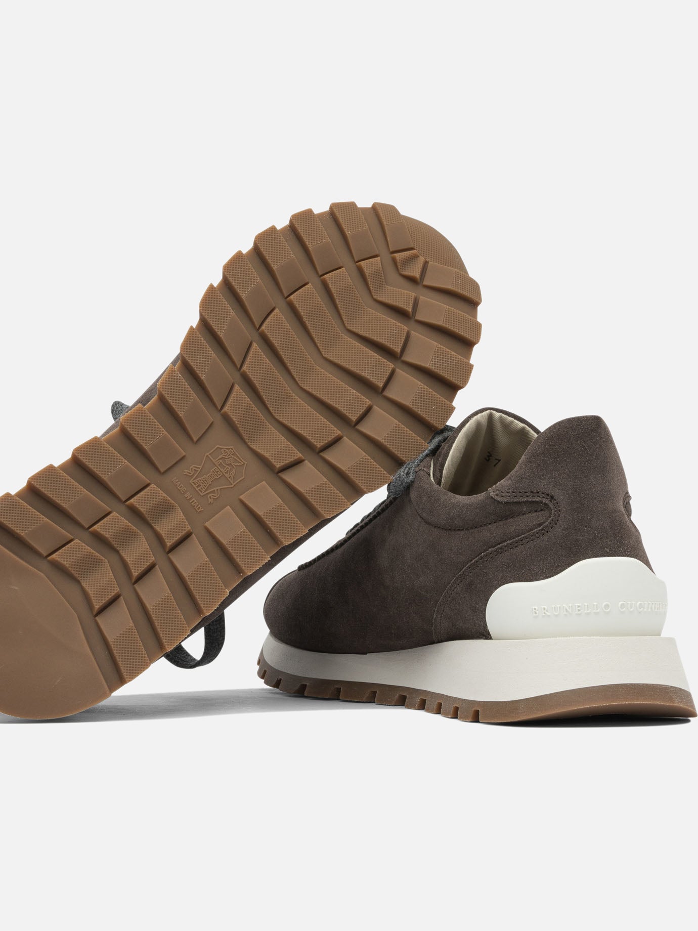 Sneaker basse 100% suede - 100% rubber  Marrone - Brunello Cucinelli Donna | PDP | VIETTI Online Store | thumbnail_5