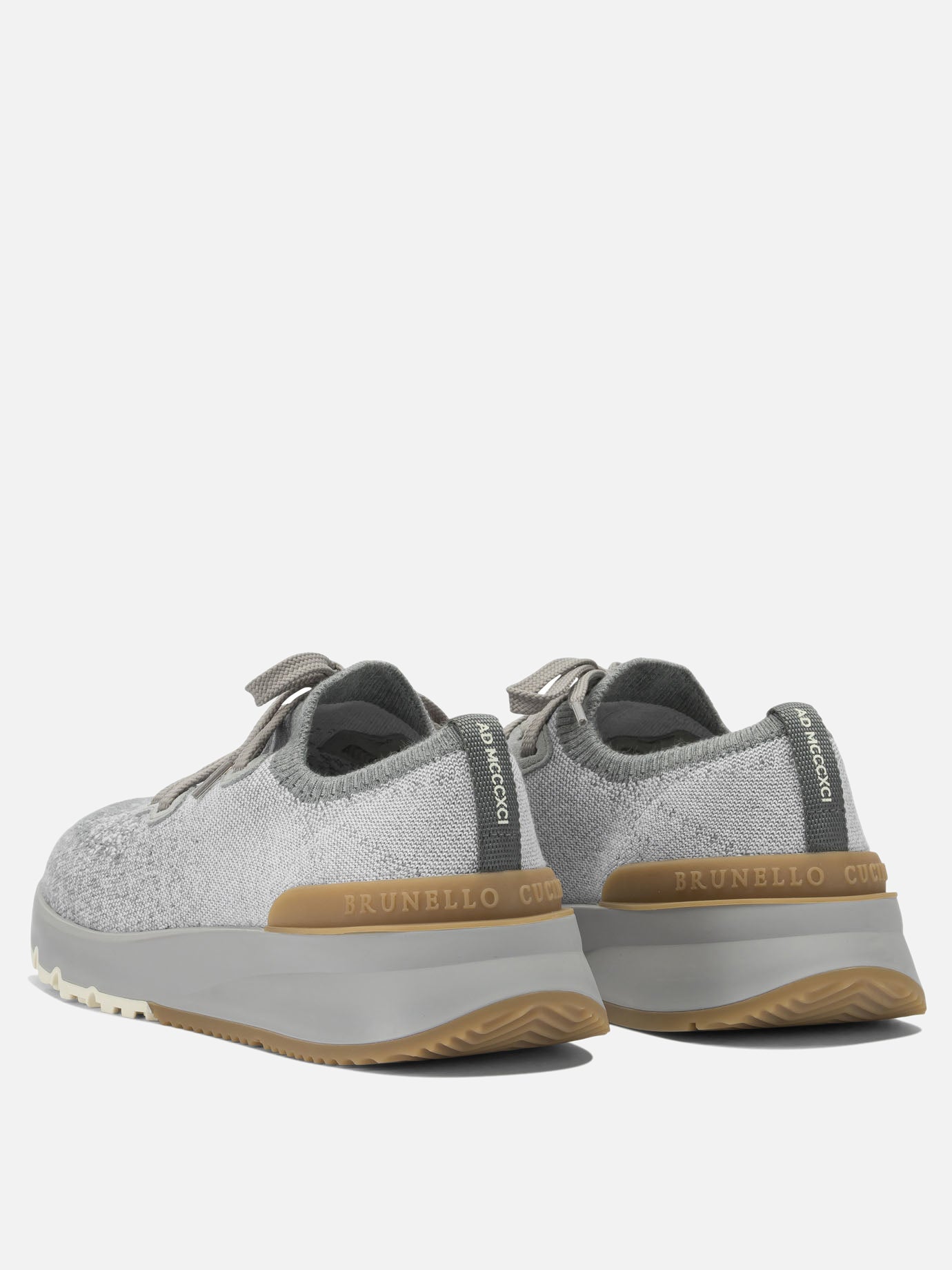 Low top sneakers 100% fabric - 100% rubber  Grey - Brunello Cucinelli Men | PDP | VIETTI Online Store | thumbnail_4
