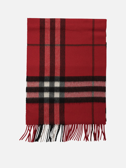 Sciarpe con frange 100% cashmere  Rosso - Burberry Uomo | PDP | VIETTI Online Store 
