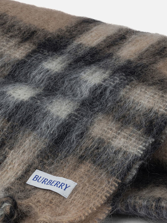 Sciarpe con frange 60% mohair 39% wool 1% polyester  Beige - Burberry Uomo | PDP | VIETTI Online Store | 2
