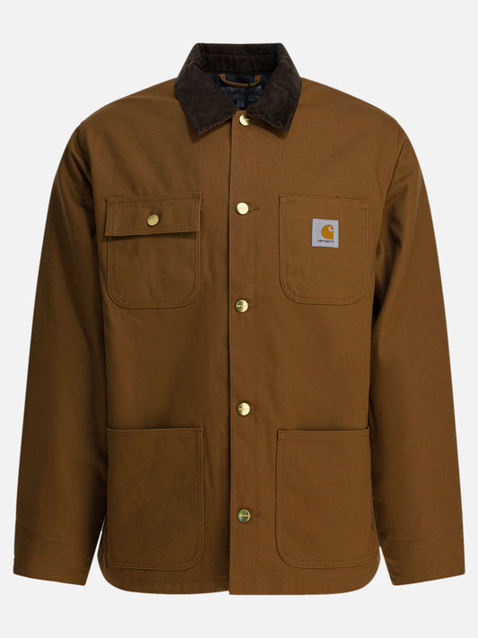 Giacche leggere & Trapuntate Logo  Marrone - Carhartt WIP Uomo | PLP | VIETTI Online Store 

