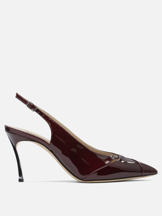Slingback 100% leather - 100% leather  Bordeaux - Casadei Donna | PDP | VIETTI Online Store 
