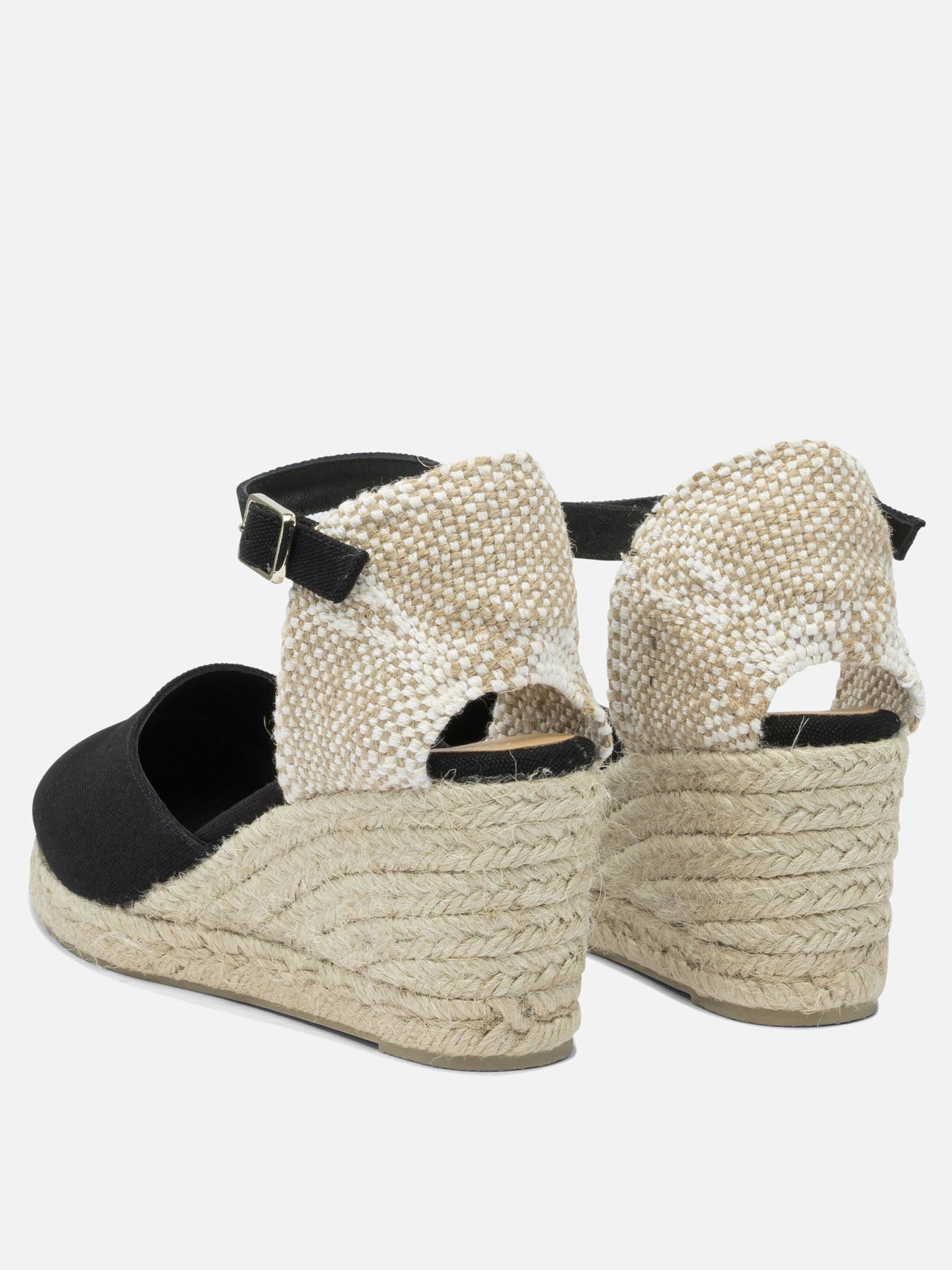 Heeled espadrilles 100% cotton - 100% rubber  Black - Castañer Women | PDP | VIETTI Online Store | thumbnail_4