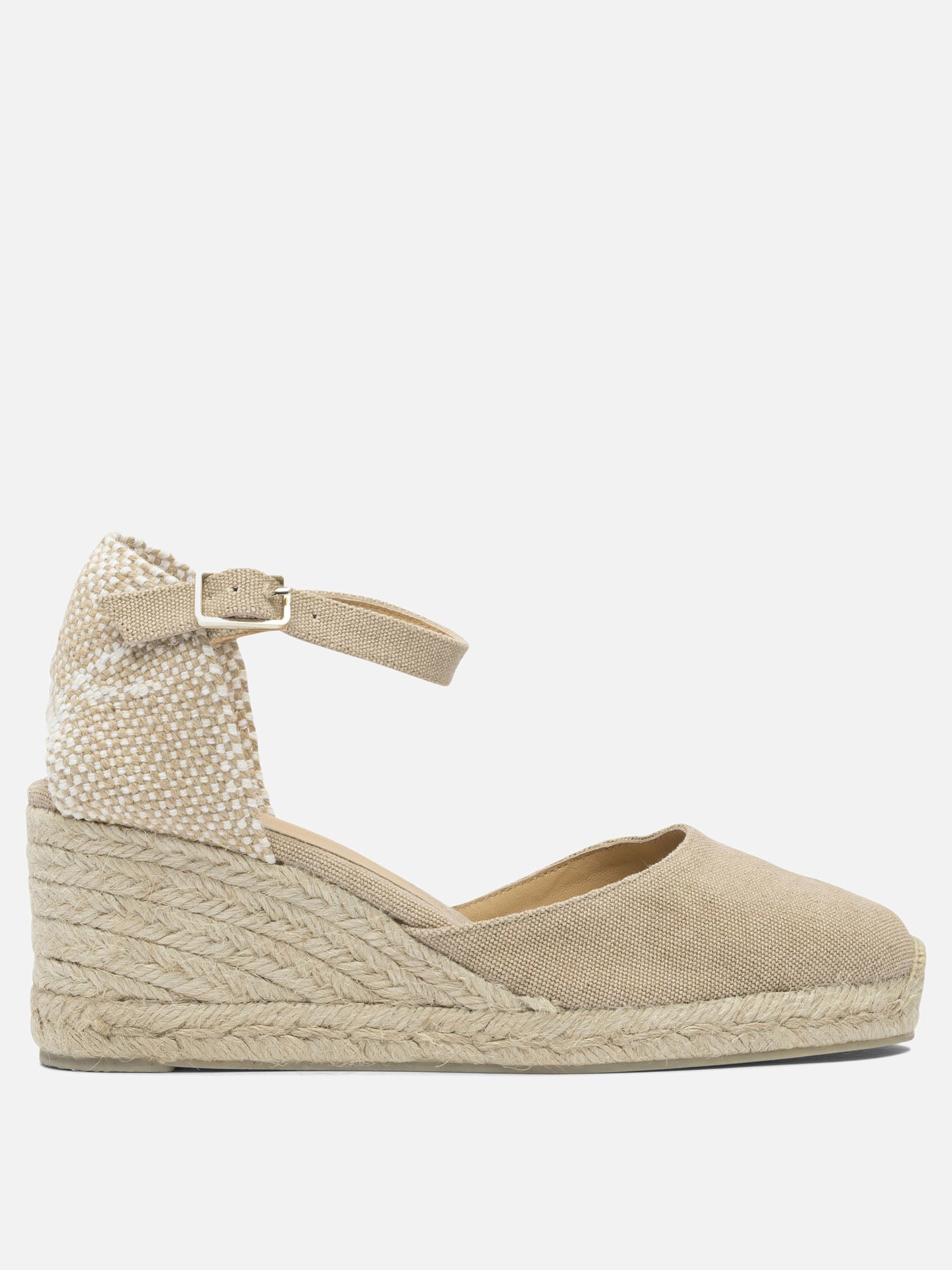 Heeled espadrilles 100% cotton - 100% rubber  Beige - Castañer Women | PDP | VIETTI Online Store | thumbnail