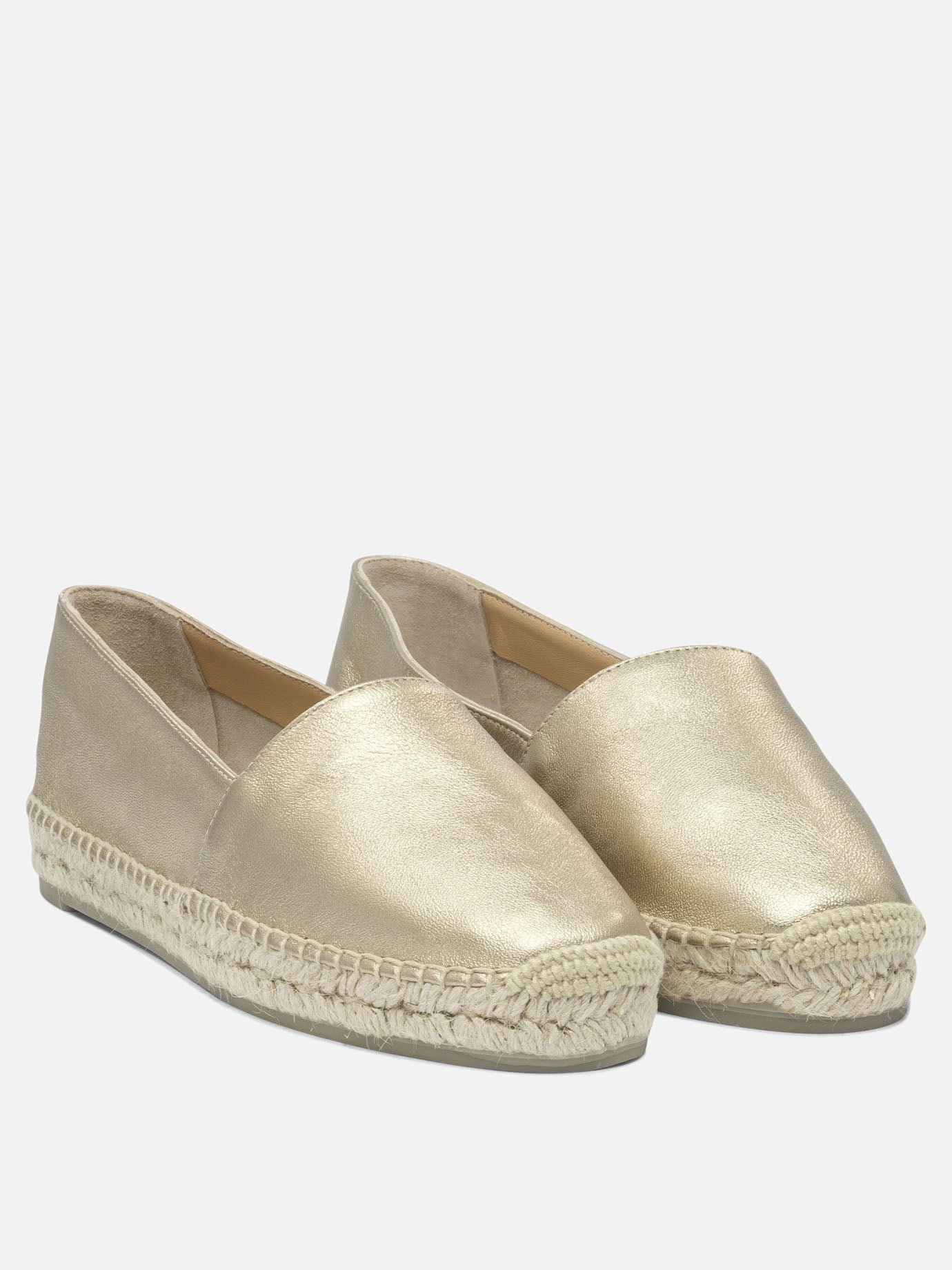 Flat espadrilles 100% leather - 100% rubber  Gold - Castañer Women | PDP | VIETTI Online Store | thumbnail_2