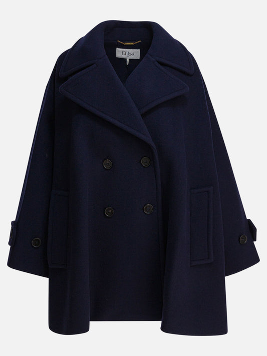 Chloé Double-breasted wool coat 14979977_36 Blue 1